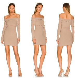 H:ours Delhia Mini Dress in Camel Size M
